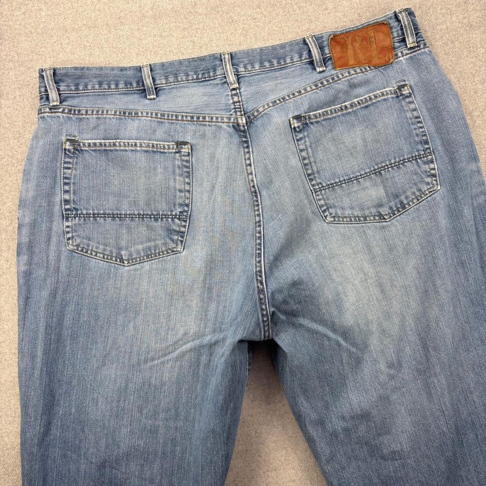 RLX Ralph Lauren Men's Relaxed Jeans Light Blue with Brown Leather Patch